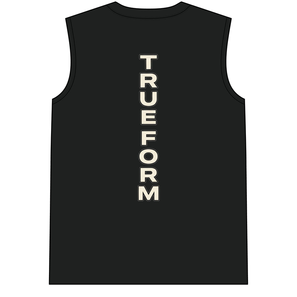 TrueForm Muscle Tee — Vertical Back Logo Compression Gym Tank