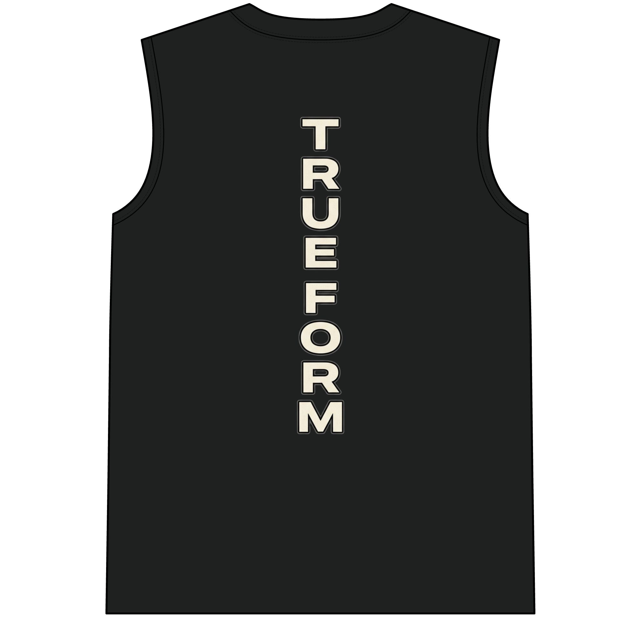 TrueForm Muscle Tee — Vertical Back Logo Compression Gym Tank