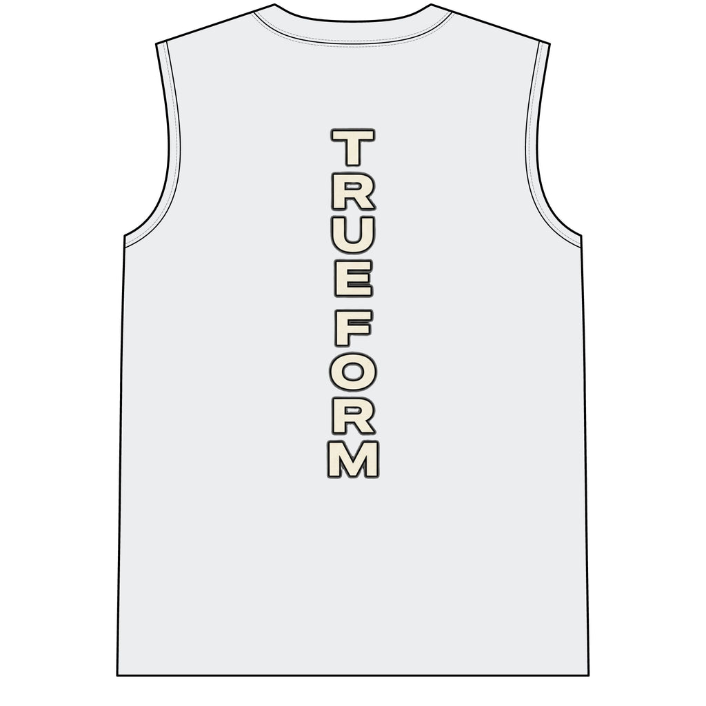TrueForm Muscle Tee — Vertical Back Logo Compression Gym Tank