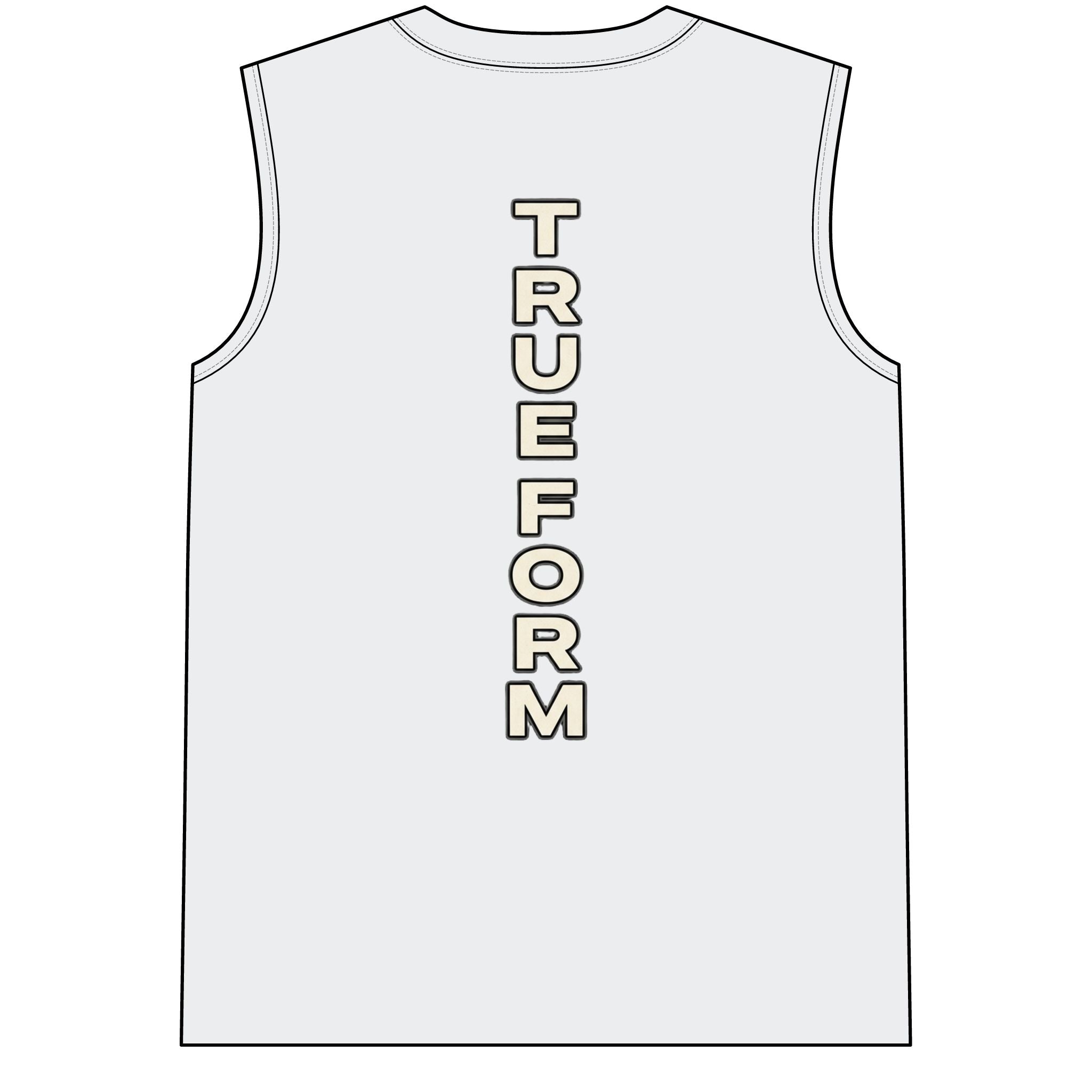 TrueForm Muscle Tee — Vertical Back Logo Compression Gym Tank
