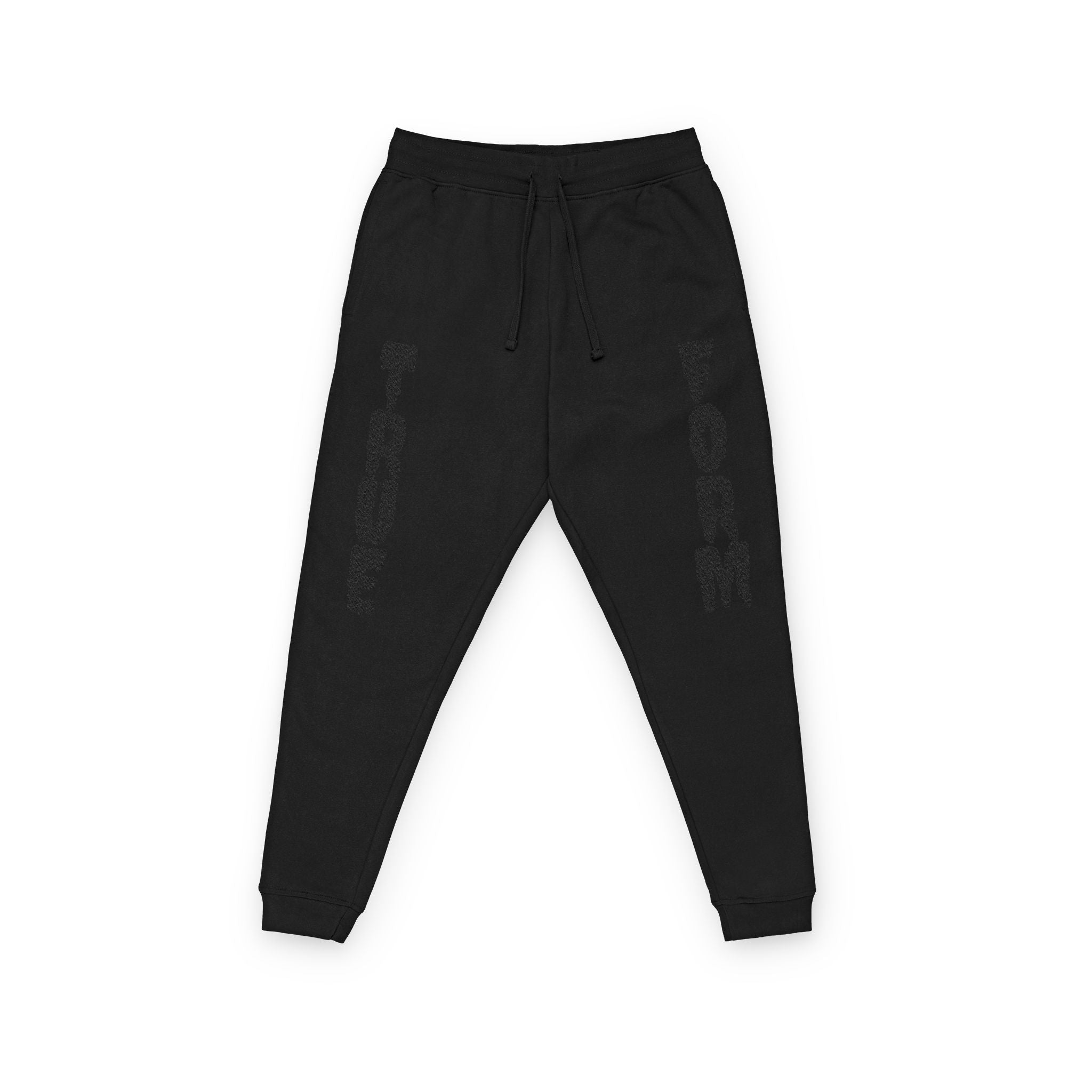 Embroidered Graphic Joggers — 'VINTAGE' Side Script Fleece Sweatpants